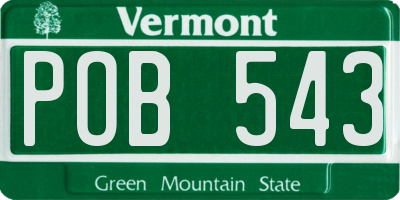 VT license plate POB543