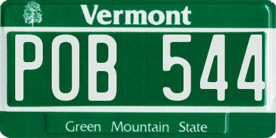 VT license plate POB544