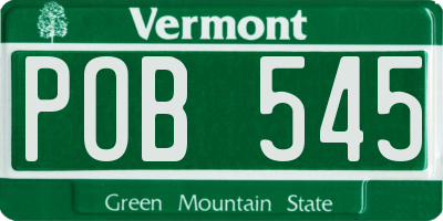 VT license plate POB545