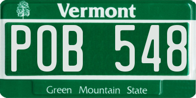 VT license plate POB548