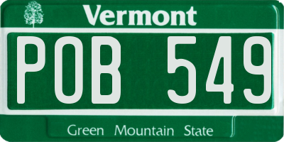 VT license plate POB549