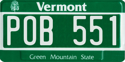 VT license plate POB551