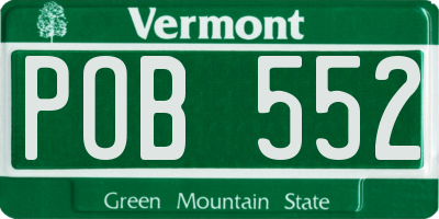 VT license plate POB552
