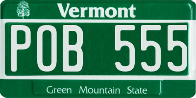 VT license plate POB555