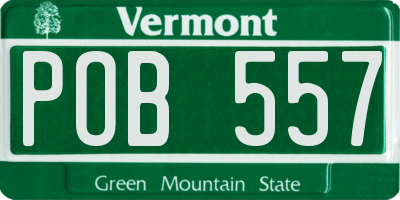 VT license plate POB557