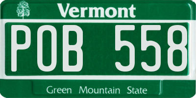 VT license plate POB558