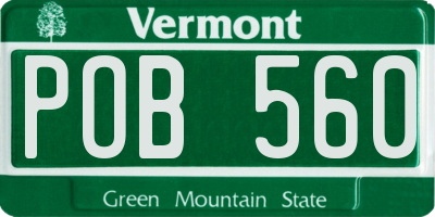 VT license plate POB560