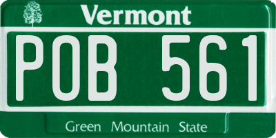 VT license plate POB561