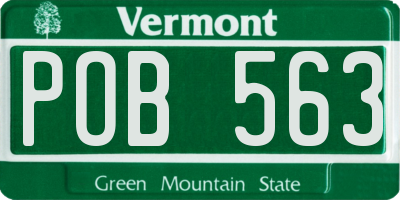 VT license plate POB563