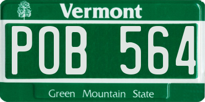 VT license plate POB564