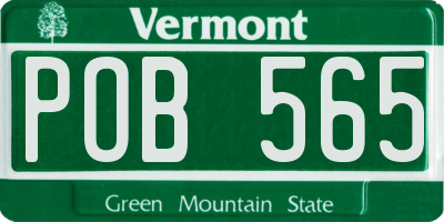 VT license plate POB565