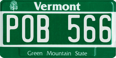 VT license plate POB566