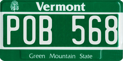 VT license plate POB568