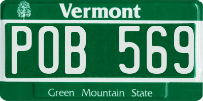 VT license plate POB569