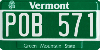 VT license plate POB571