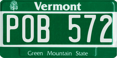 VT license plate POB572