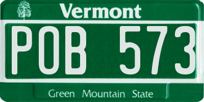 VT license plate POB573