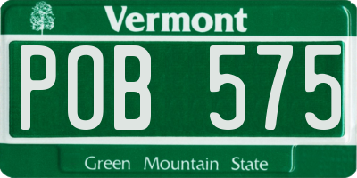 VT license plate POB575