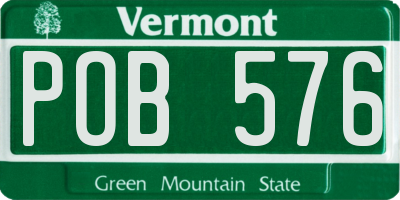 VT license plate POB576