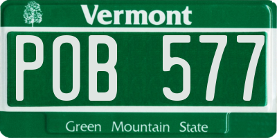 VT license plate POB577