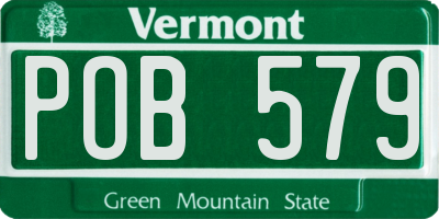 VT license plate POB579