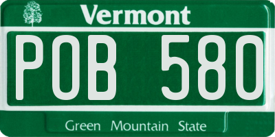 VT license plate POB580