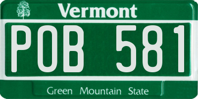 VT license plate POB581