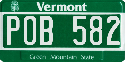 VT license plate POB582