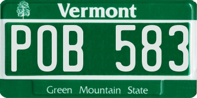 VT license plate POB583