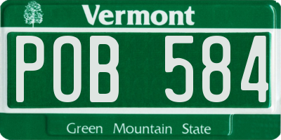 VT license plate POB584