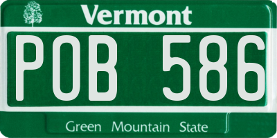 VT license plate POB586