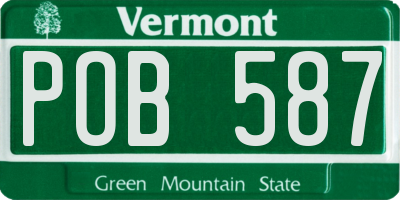 VT license plate POB587
