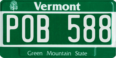 VT license plate POB588