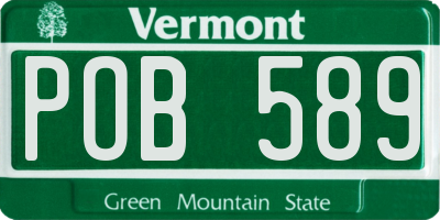 VT license plate POB589