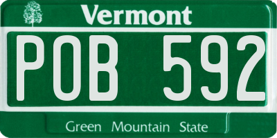 VT license plate POB592