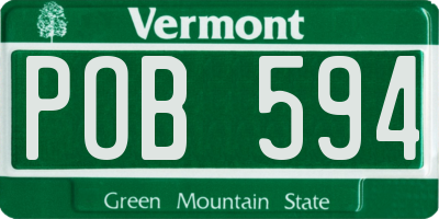VT license plate POB594