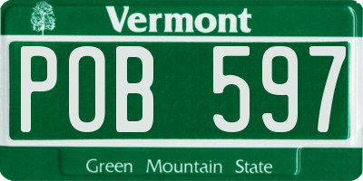 VT license plate POB597