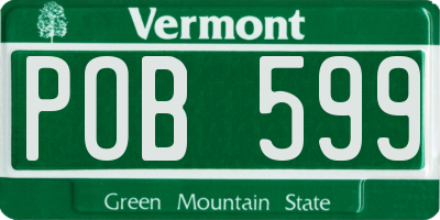 VT license plate POB599