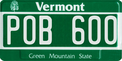 VT license plate POB600