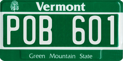 VT license plate POB601