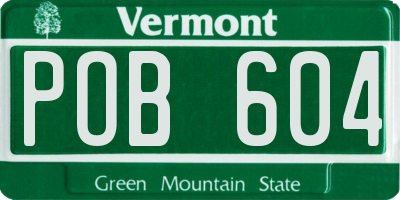 VT license plate POB604