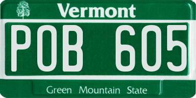 VT license plate POB605