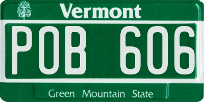 VT license plate POB606