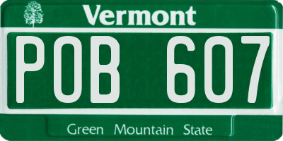 VT license plate POB607