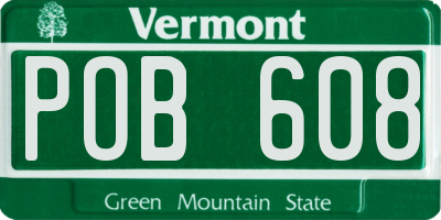 VT license plate POB608