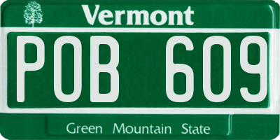 VT license plate POB609