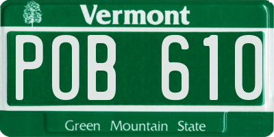 VT license plate POB610