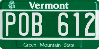 VT license plate POB612
