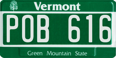 VT license plate POB616
