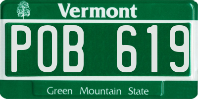 VT license plate POB619